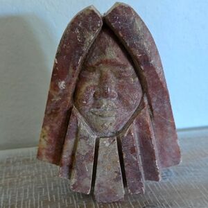 Handcrafted Native American Navajo Alabaster Stone Carving Woman